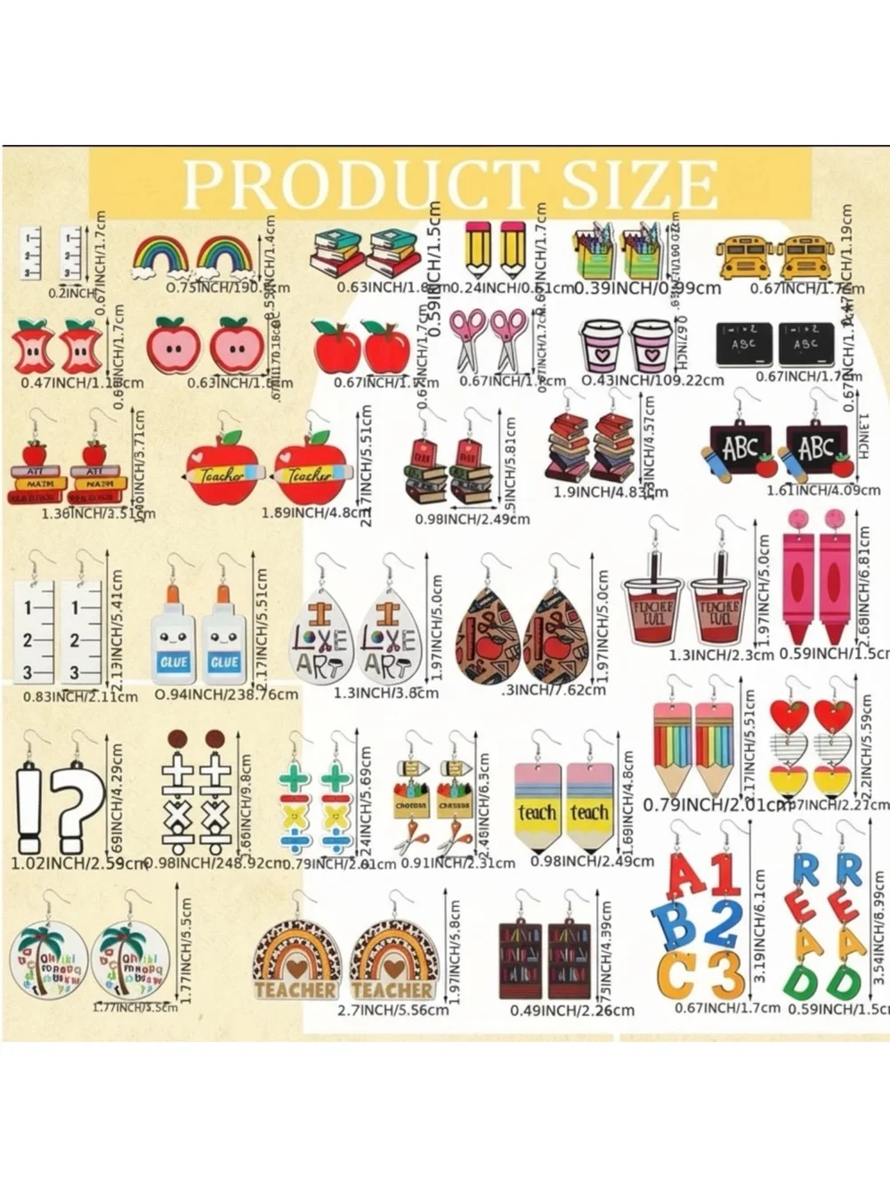 Book Stack Earrings and Studs - Colorful Book Jewelry - Picture 6 of 6